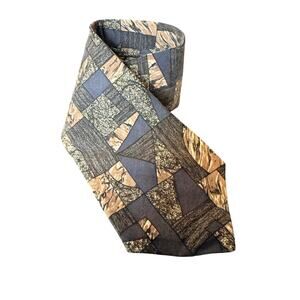 Anthony Richards‎ Geometric Necktie Brown Gray Abstract Pattern Tie